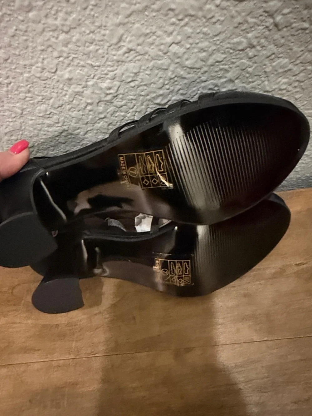Rubies Costume Black Satin Strappy T‑Bar Heels size 7